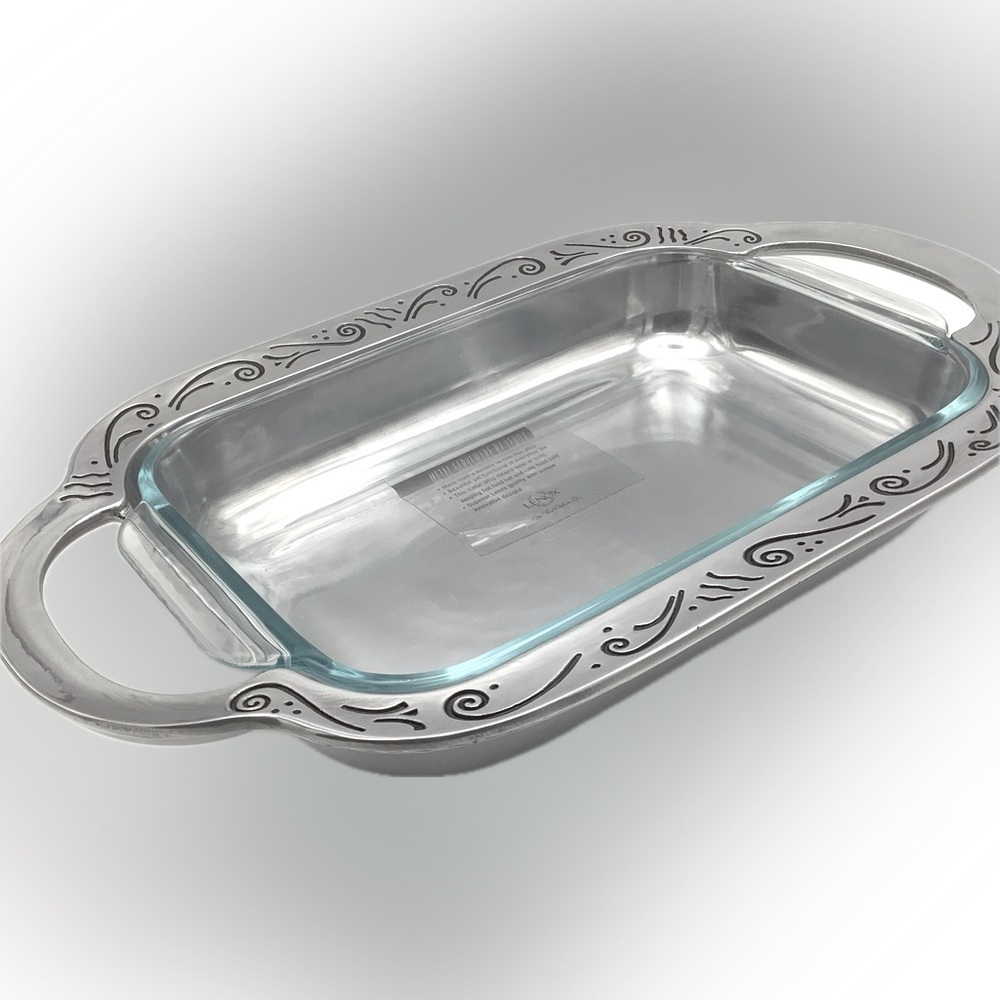 Lenox 2 Quart Baker Metal Serverware and Pyrex Glass Baking Dish